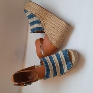 Marc Fisher striped denim espadrilles-sz 8M